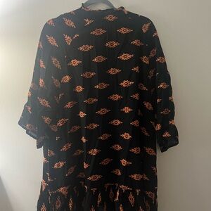 RHODE Black Dress with Orange Pattern